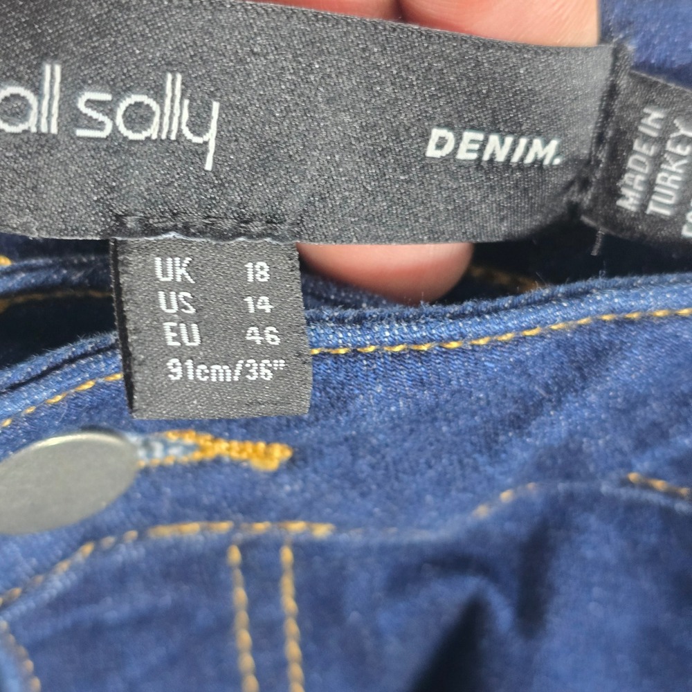 Long Tall Sally Womens Skinny Jeans Indigo Blue Dark Wash 36 Inseam US 14 13599 - Picture 8 of 10